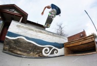 Marcos Brenes tailslide outside of Canvas Gallery photo Volland